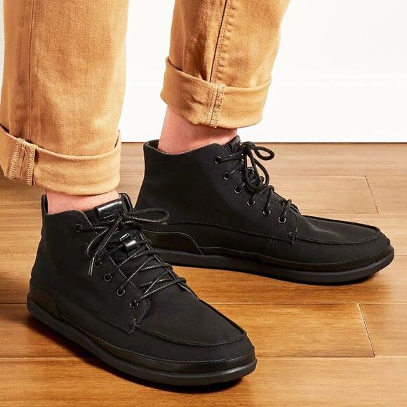 Olukai Mens Nalukai Kapa Black Canvas Lace Up Boot 9.5 - Picture 11 of 11